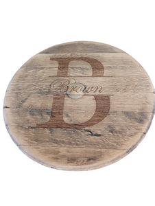 Engraved Whiskey Barrell Lid